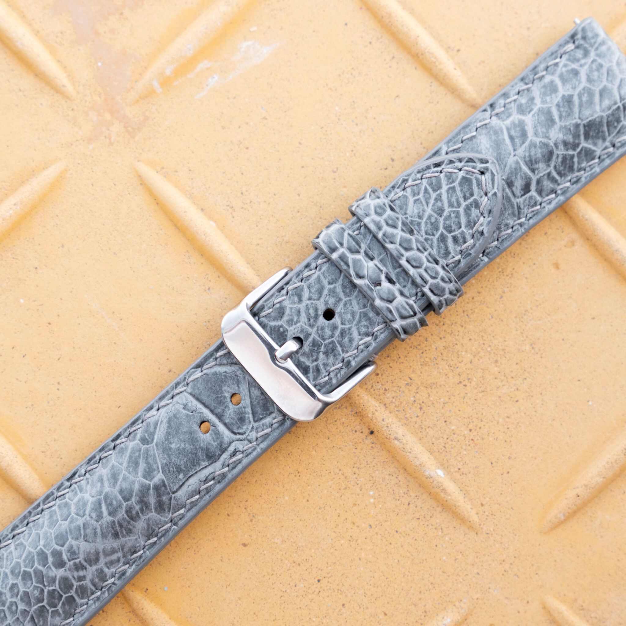 grey ostrich leather watch band 7