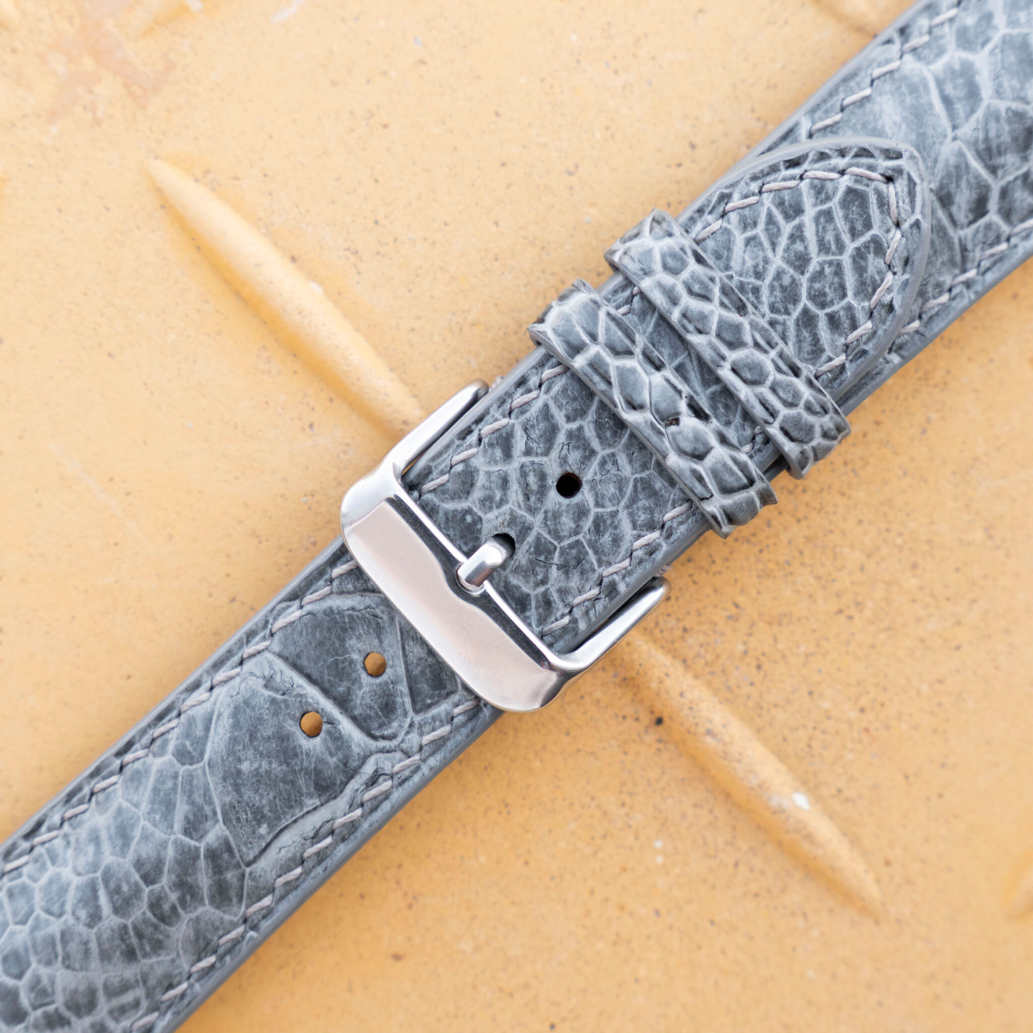 grey ostrich leather watch band 8