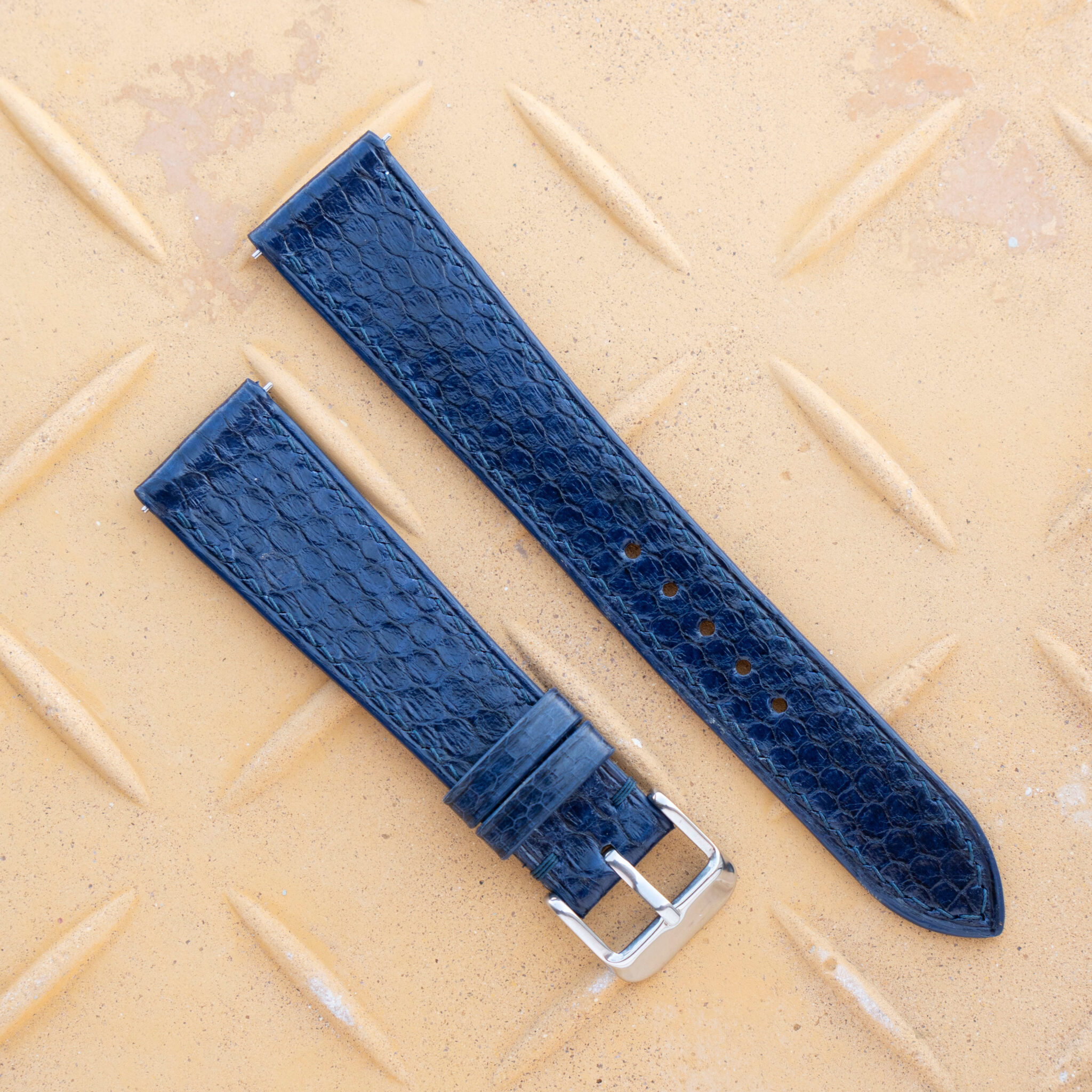 navy blue sea snake leather watch band 14mm 16mm 17mm 18mm 19mm 20mm 22mm (1)