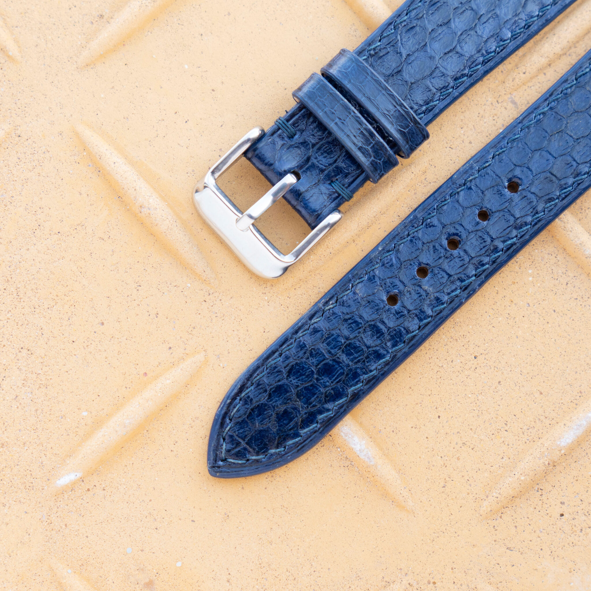 navy blue sea snake leather watch band 14mm 16mm 17mm 18mm 19mm 20mm 22mm 4