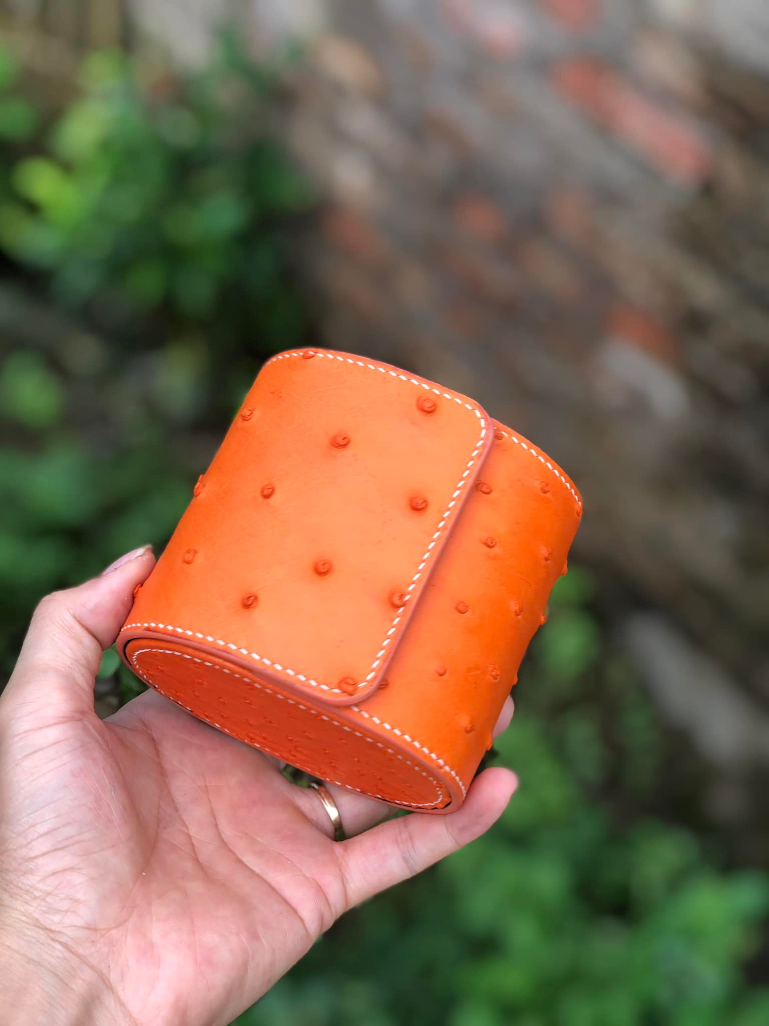 Ostrich Leather Watch Roll