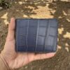 Navy Blue Alligator Leather Bifold Wallet