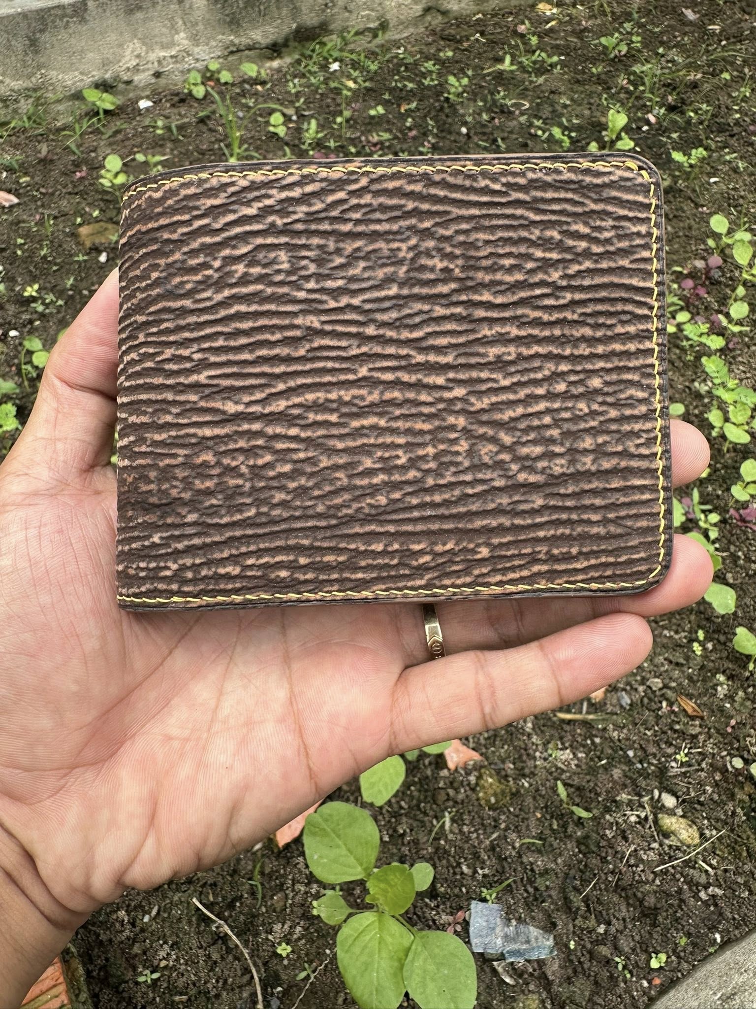 Brown Shark Double Side Bifold Leather Wallet