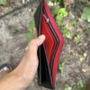 Black alligator leather bifold wallet