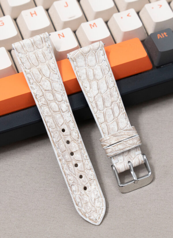Cream White Alligator Watch Strap