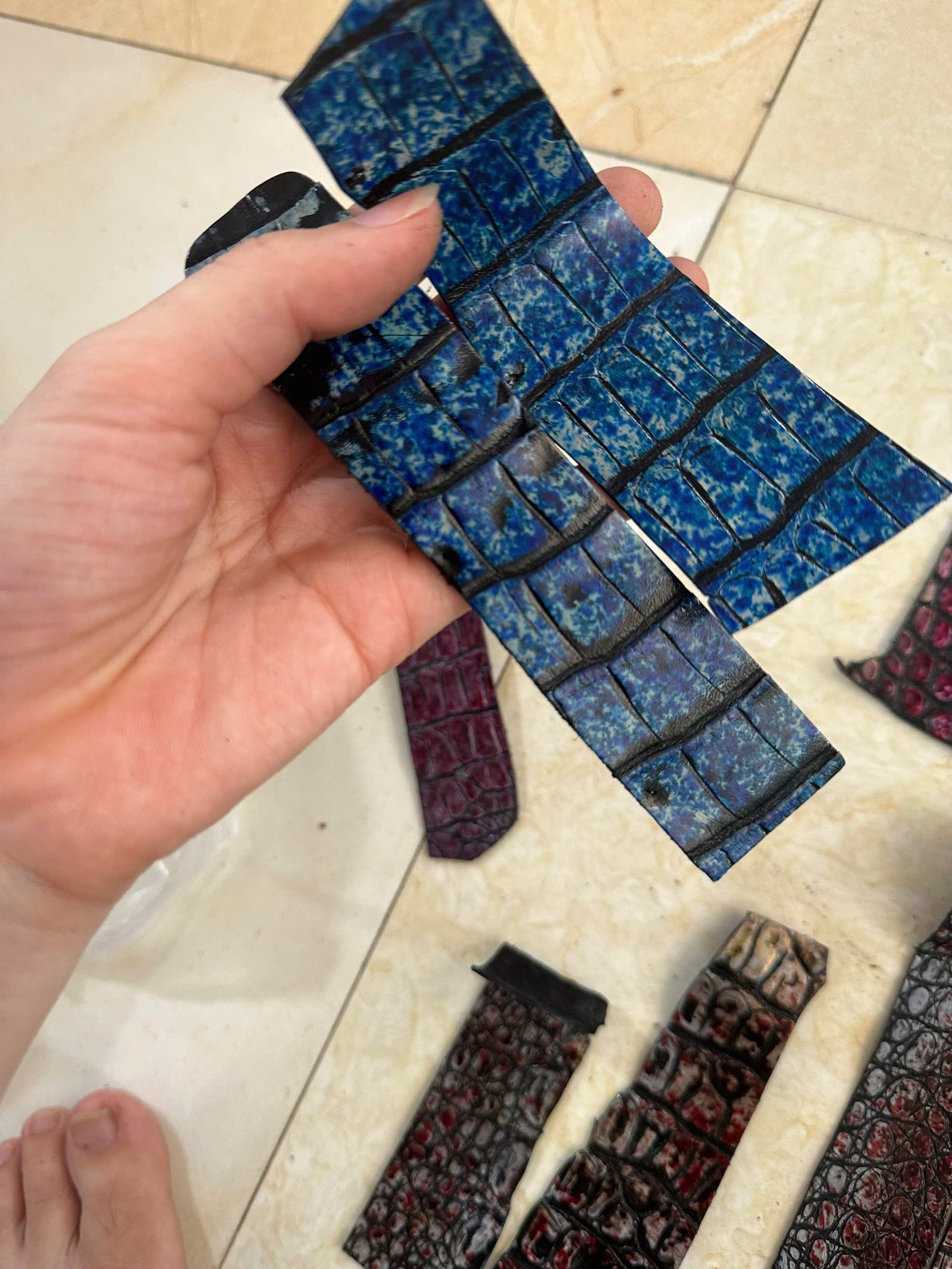 Custom Alligator Special Blue Pattern Strap for Z.M