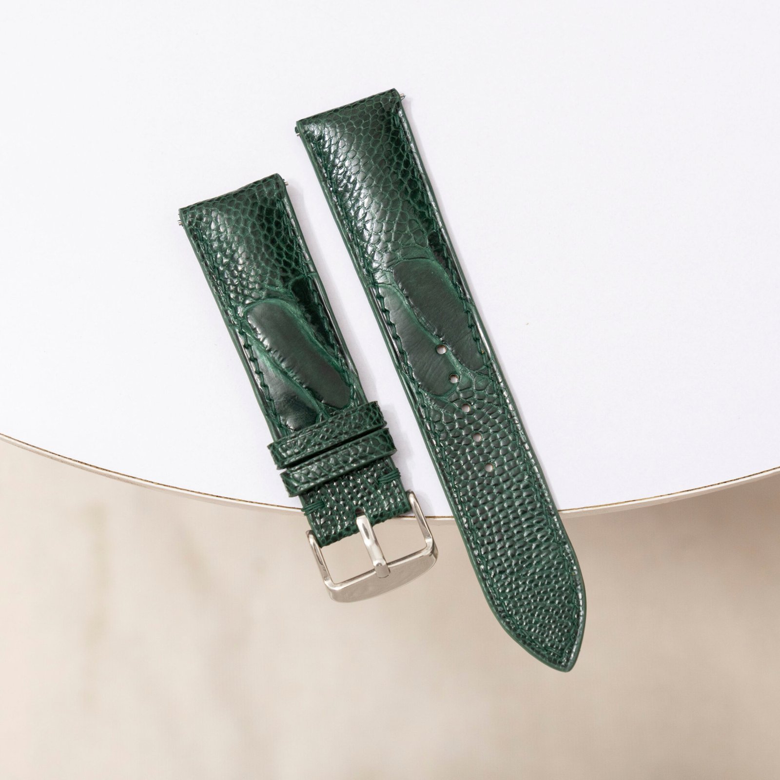 Green Ostrich Leather Watch Strap