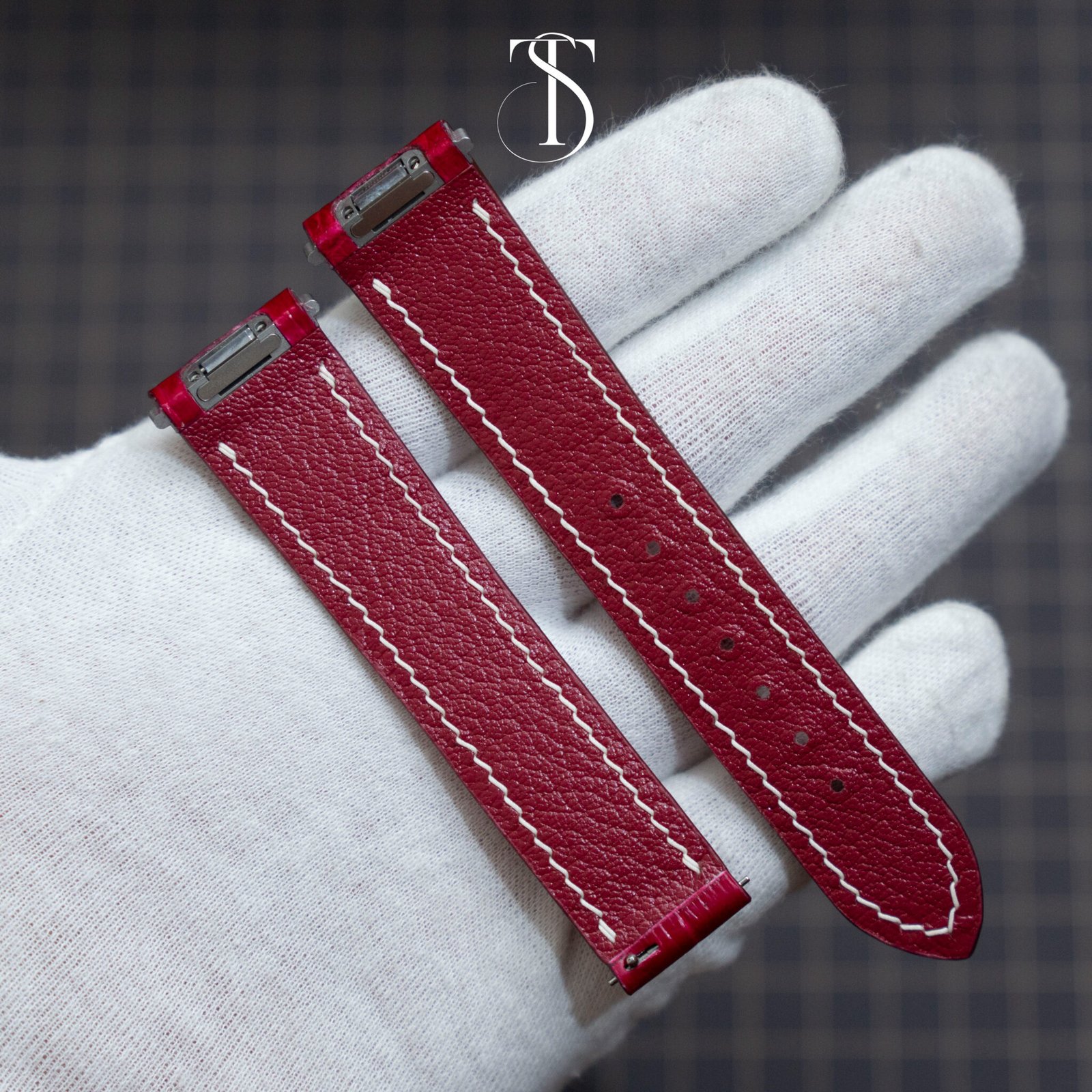 Burgundy Alligator Santos Strap 2