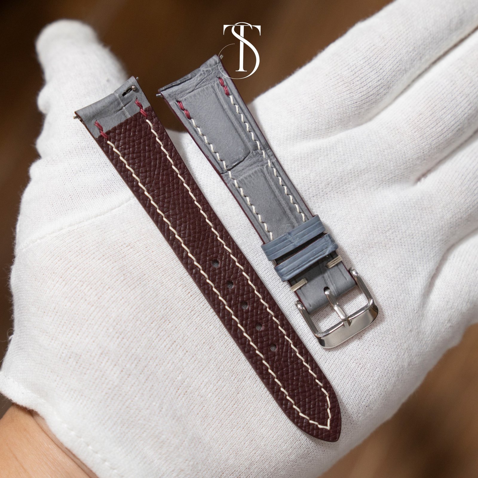 Light Grey Alligator Strap 2 Custom