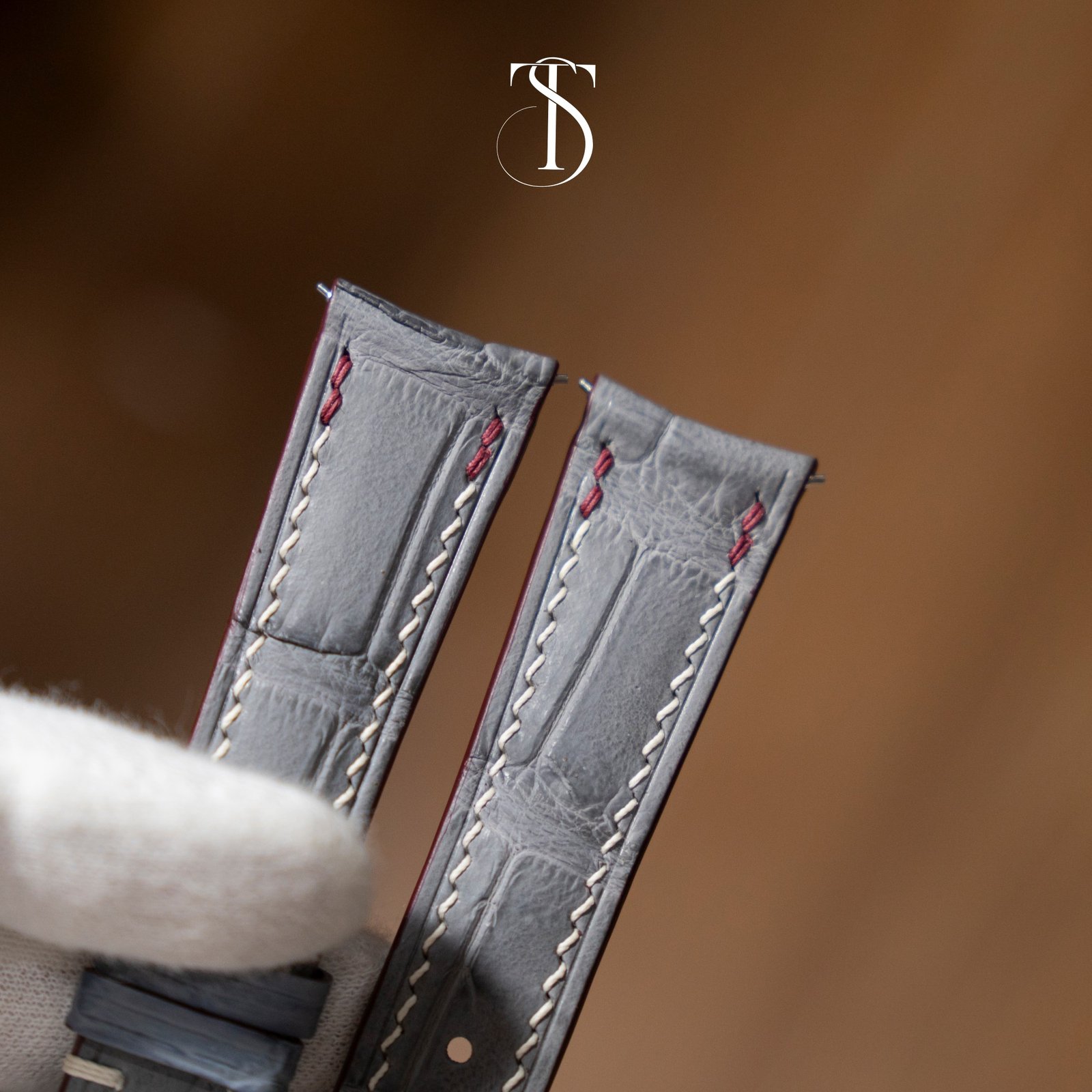 Light Grey Alligator Strap 4 Custom