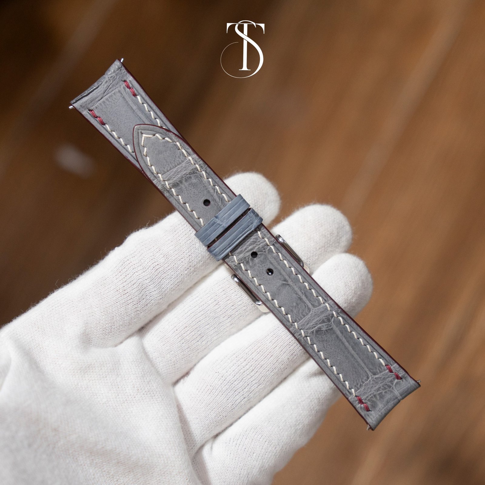 Light Grey Alligator Strap 6 Custom