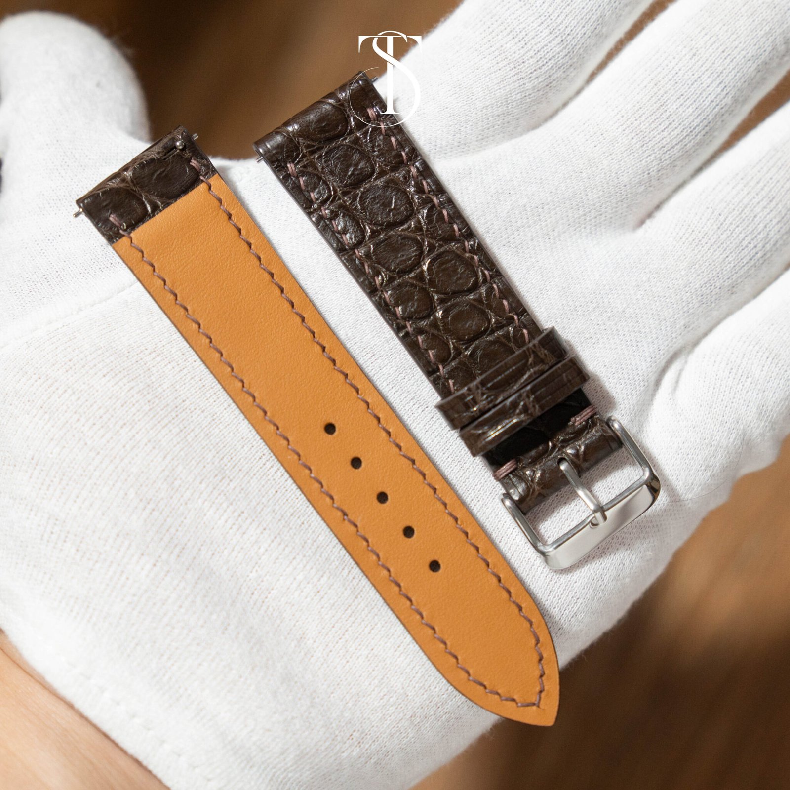 Flank Dark Brown Alligator Strap 2