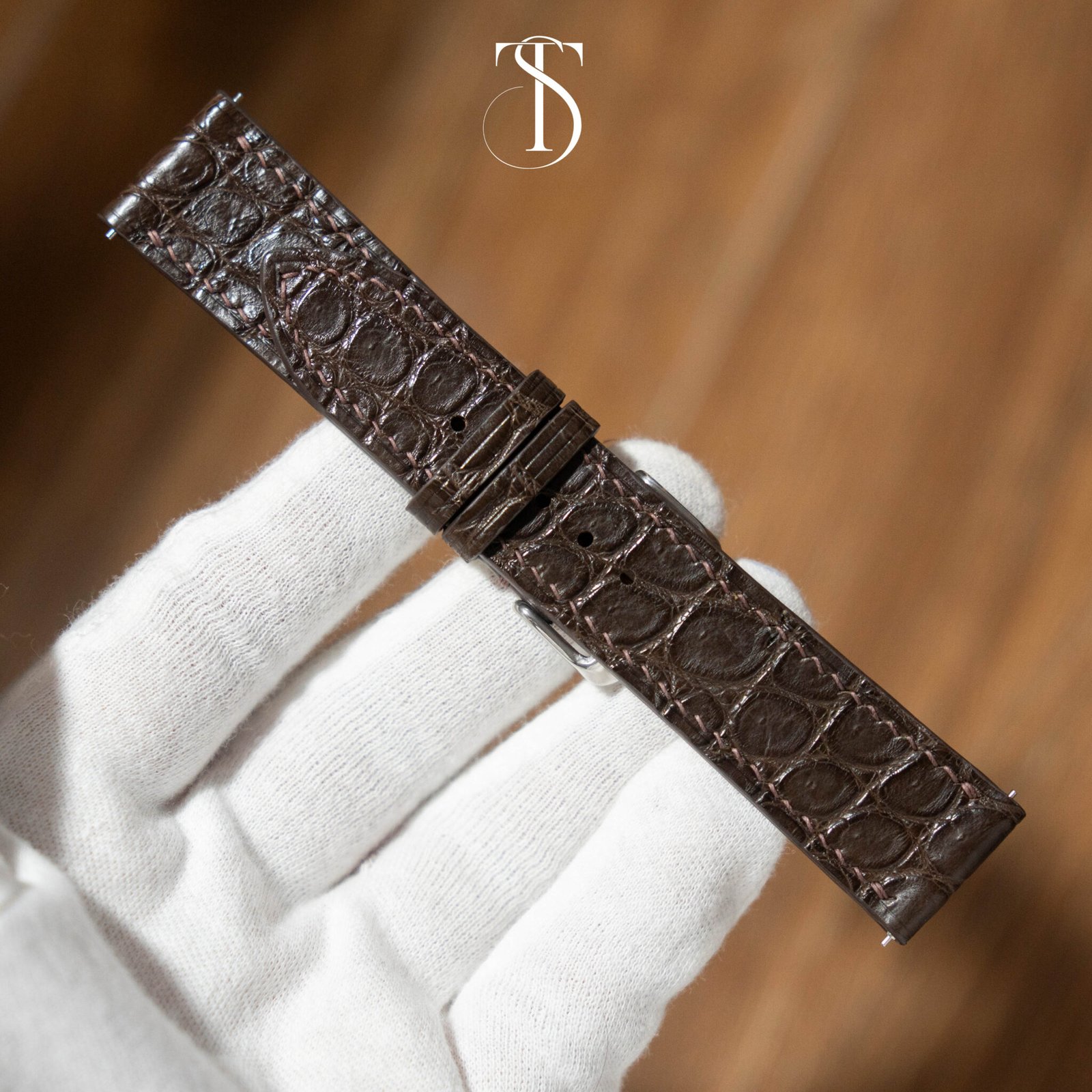 Flank Dark Brown Alligator Strap 4