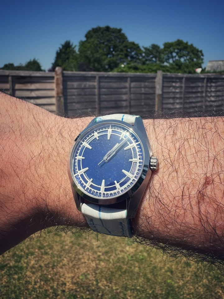 White Frost Blue Alligator Strap