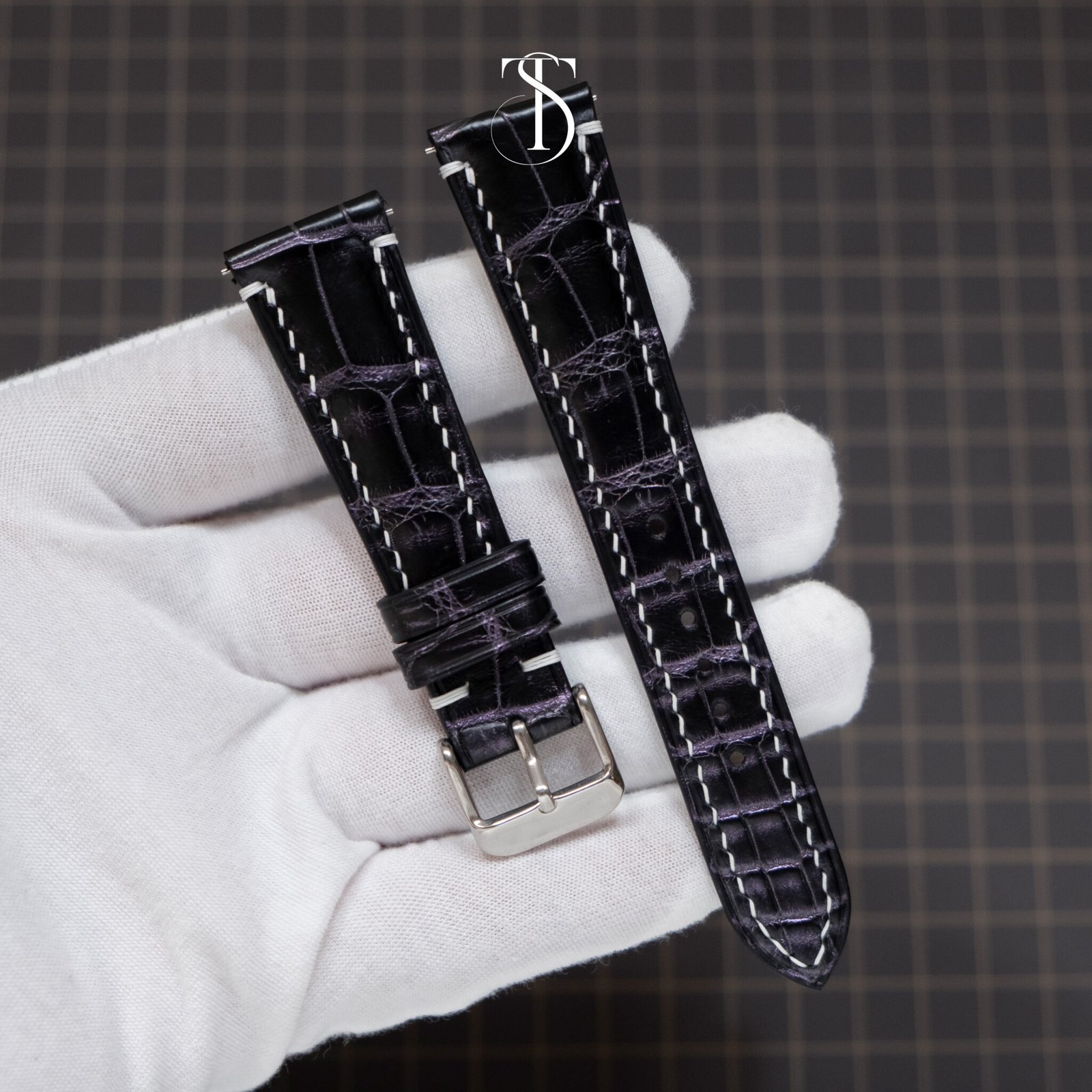 Black Purple Effect Alligator Strap