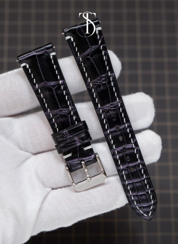 Black Purple Effect Alligator Strap