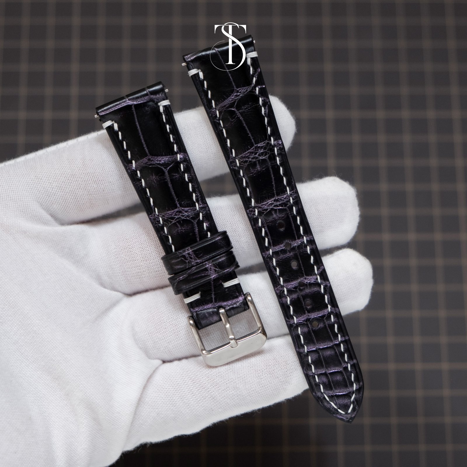 Black Purple Effect Alligator Strap