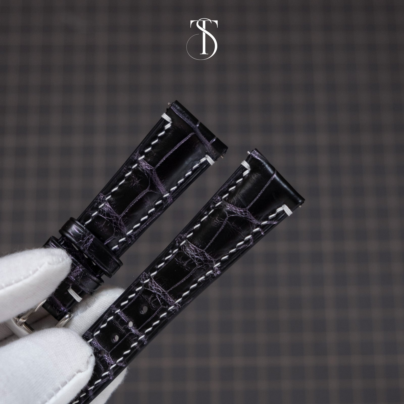 Black Purple Effect Alligator Strap
