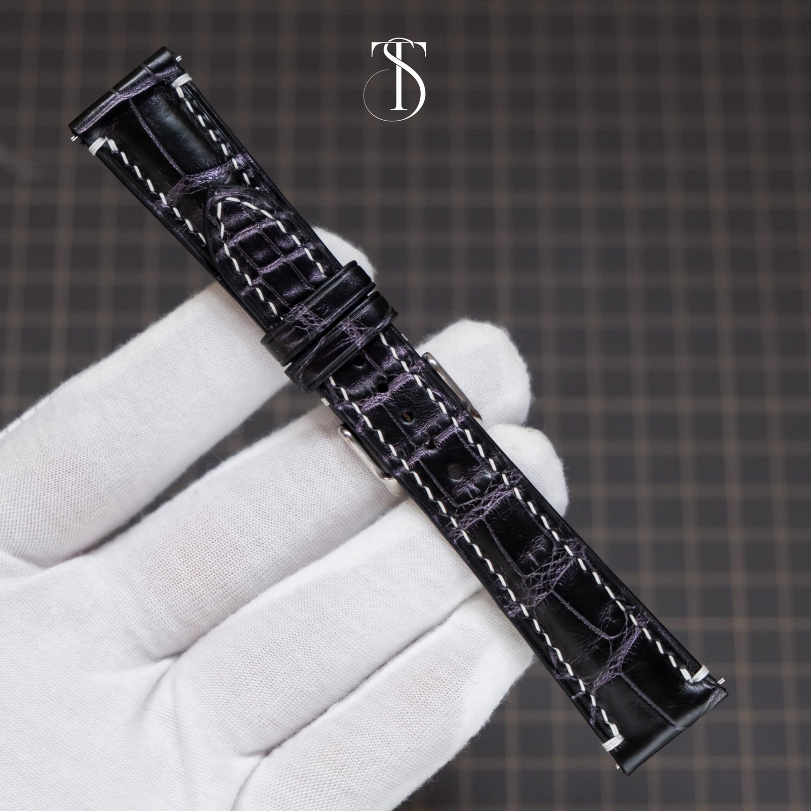 Black Purple Effect Alligator Strap