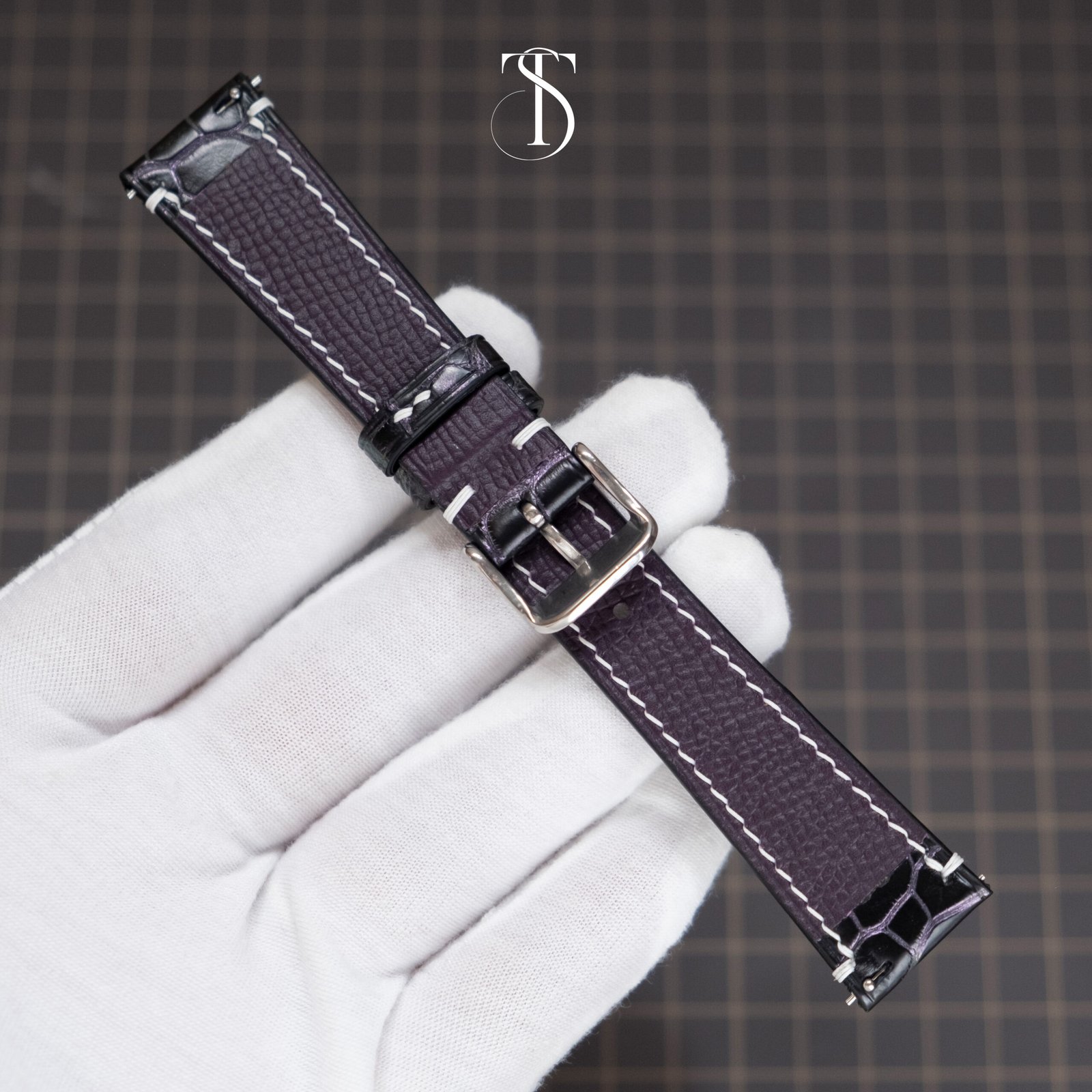Black Purple Effect Alligator Strap