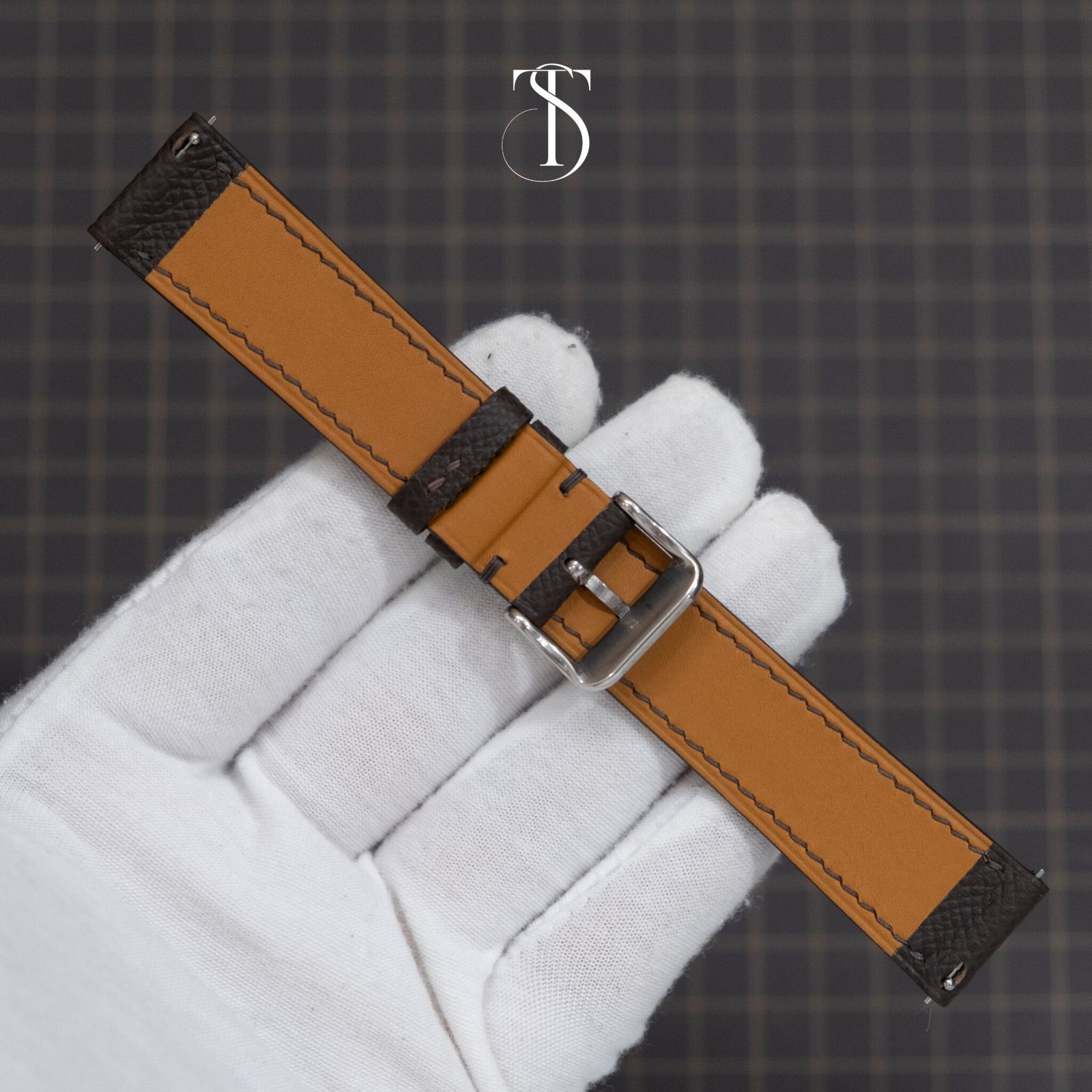 Dark Brown Epsom Watch Strap 1