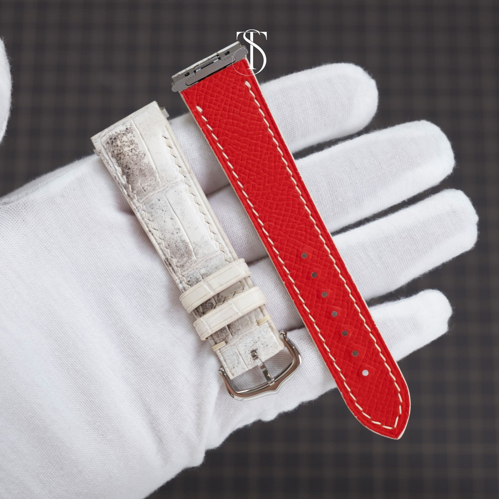 Himalayan Alligator Santos Strap with Red Lining - Image 6