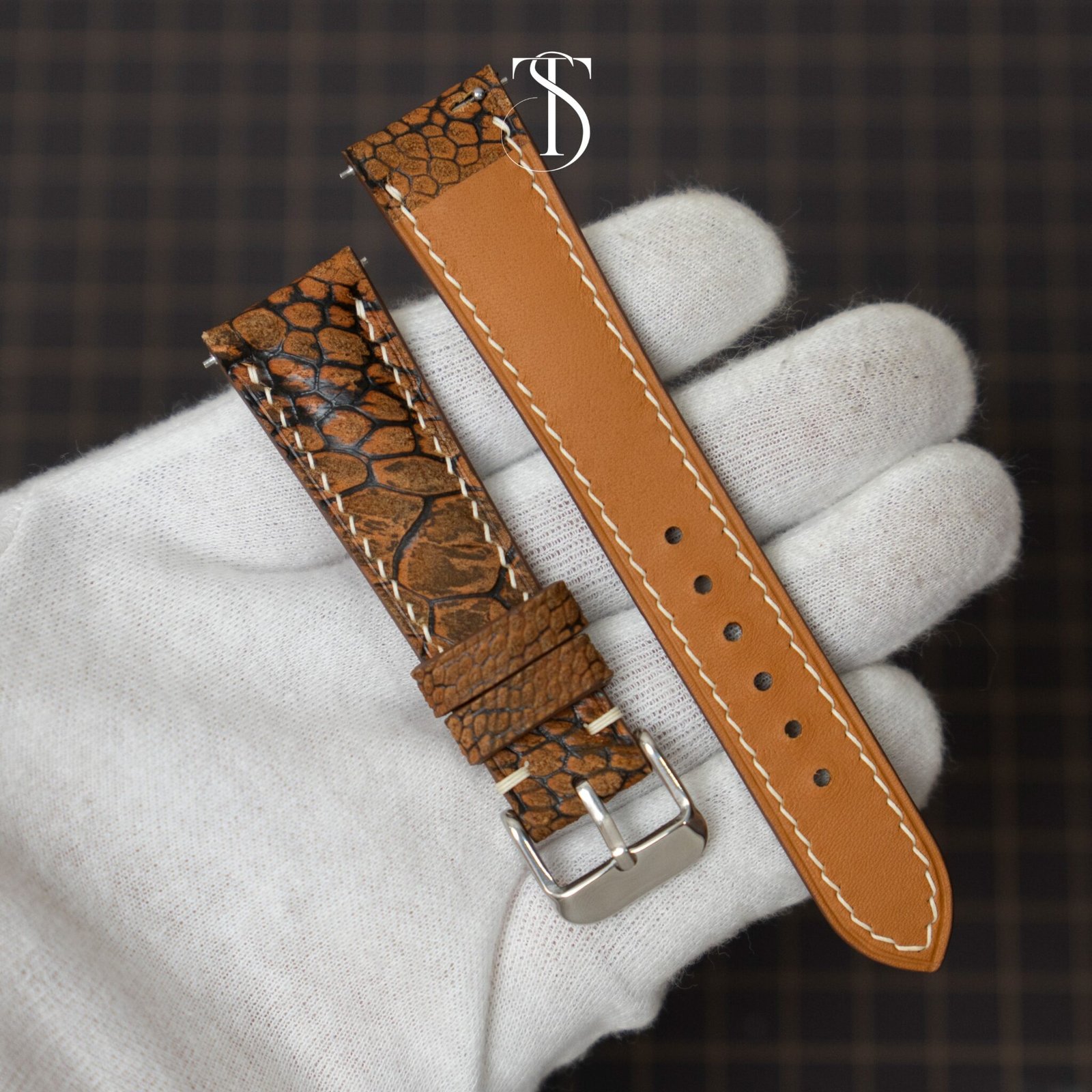 Meta Rusted Nubuck Ostrich Strap 2