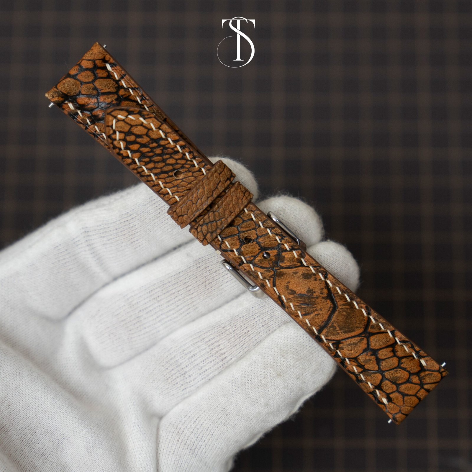 Metal Rusted Nubuck Ostrich Strap - Image 2