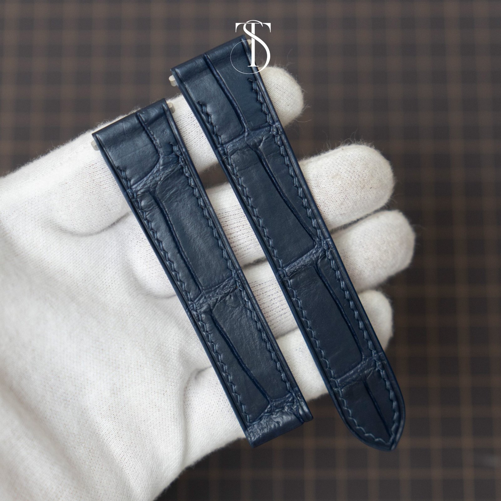 Navy Blue Alligator Strap for Santos