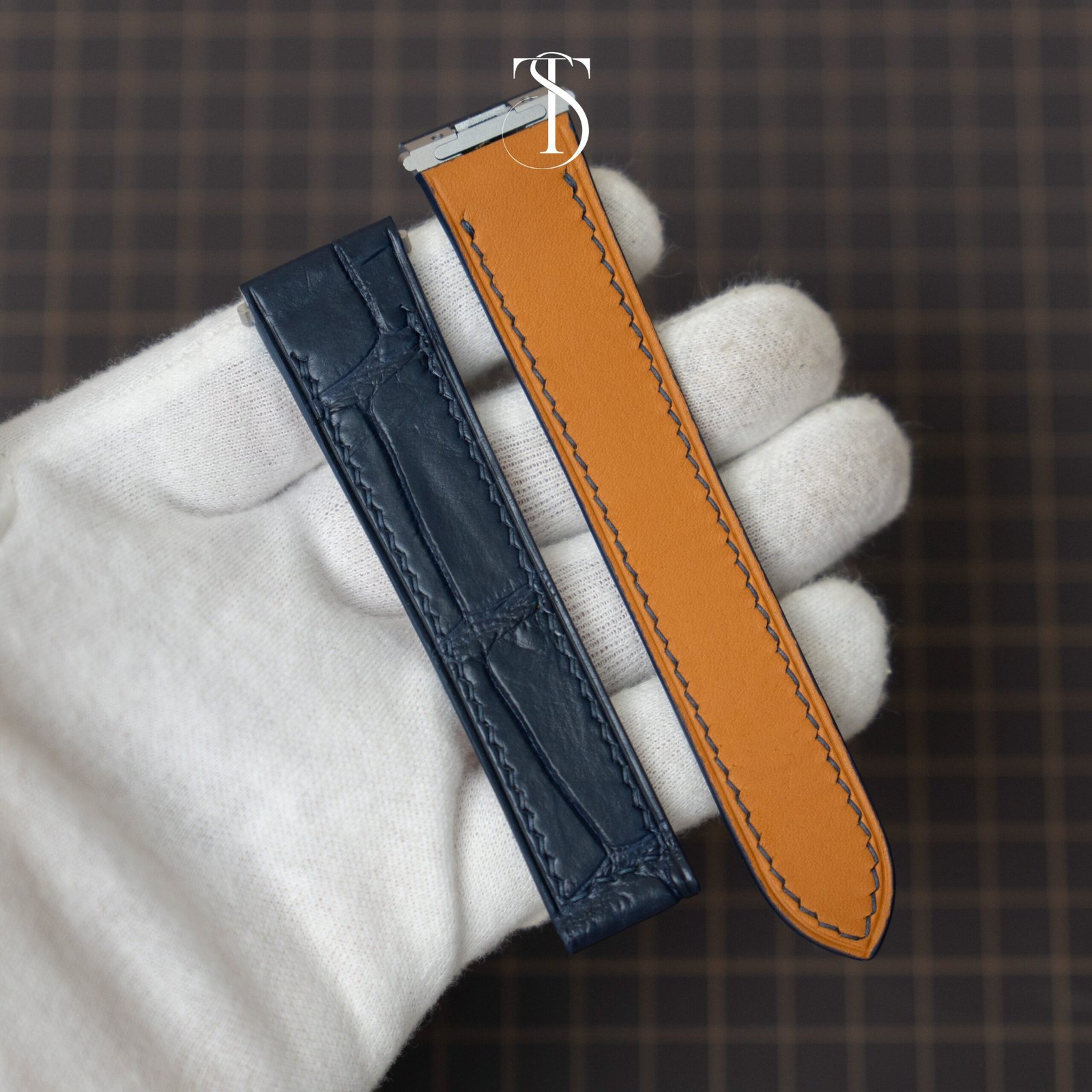 Navy Blue Alligator Strap for Santos - Image 2