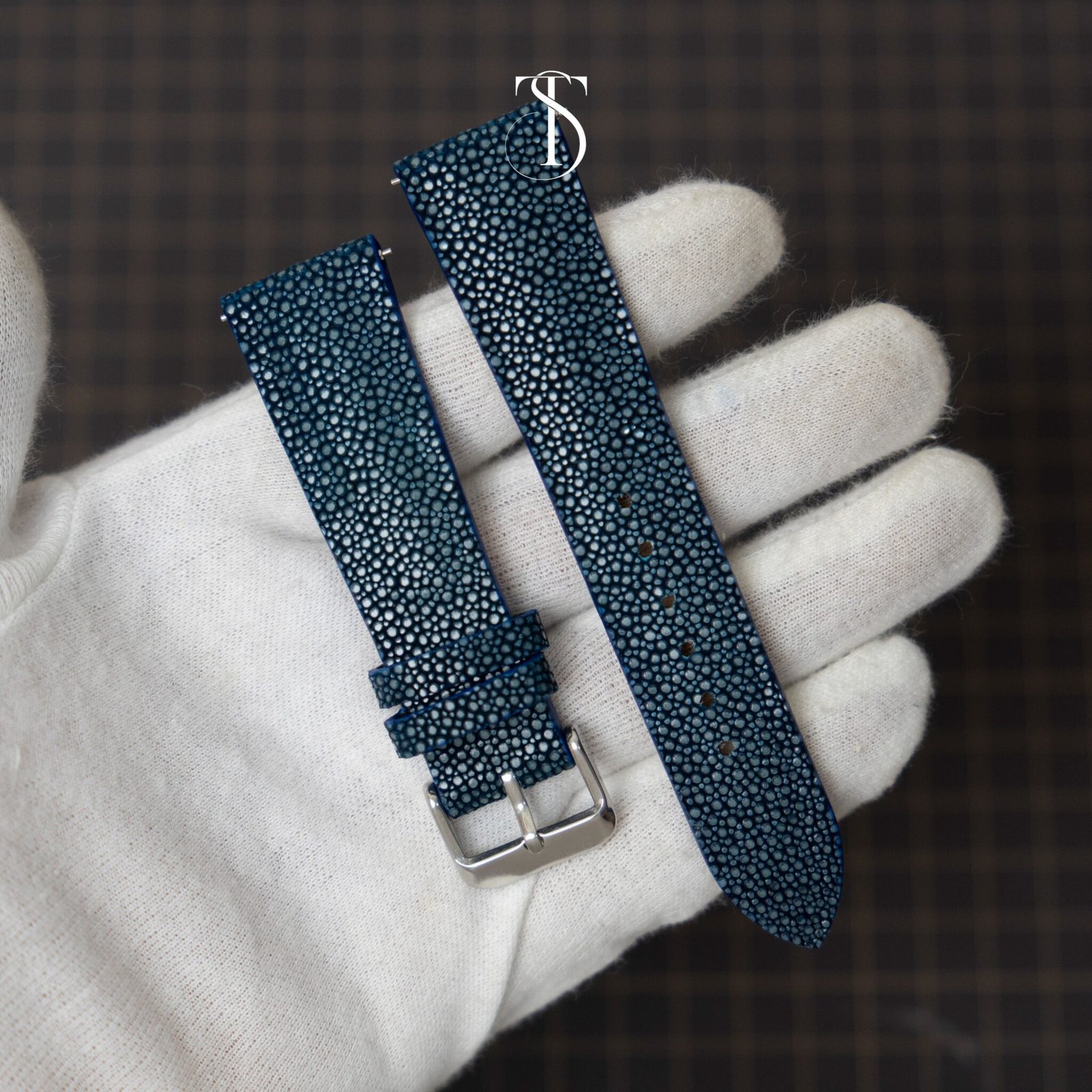 Navy Blue Stingray Watch Strap (3)