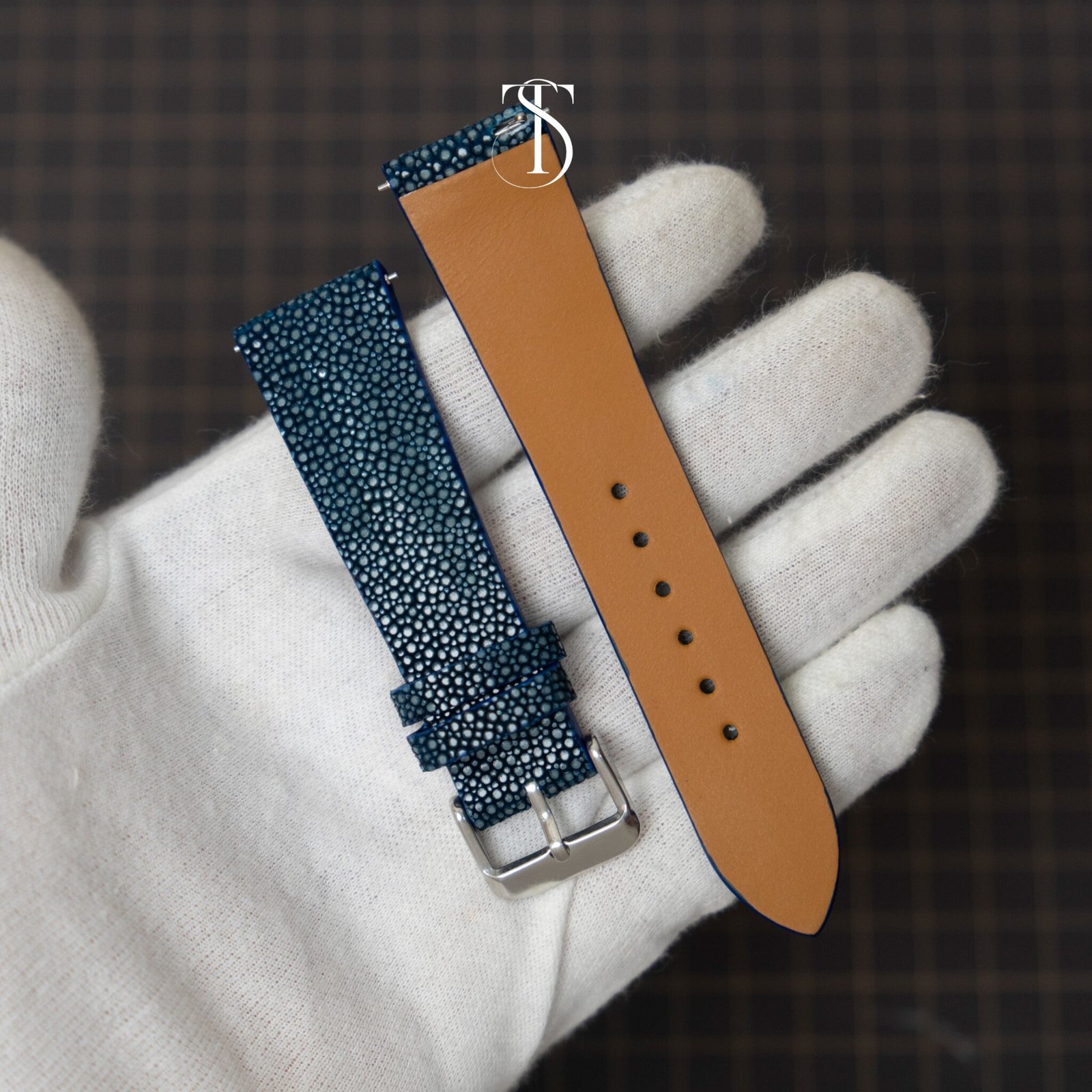 Navy Blue Stingray Watch Strap 4
