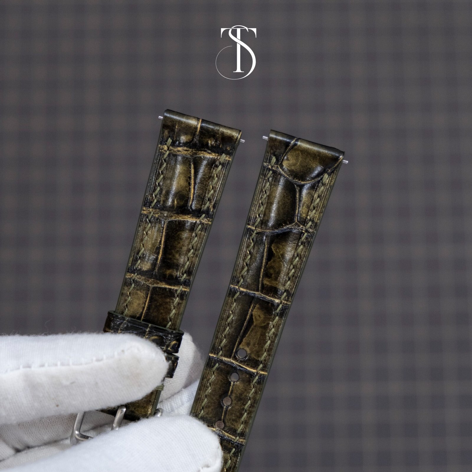 Olive Ocean Pearl Special Alligator Strap 3