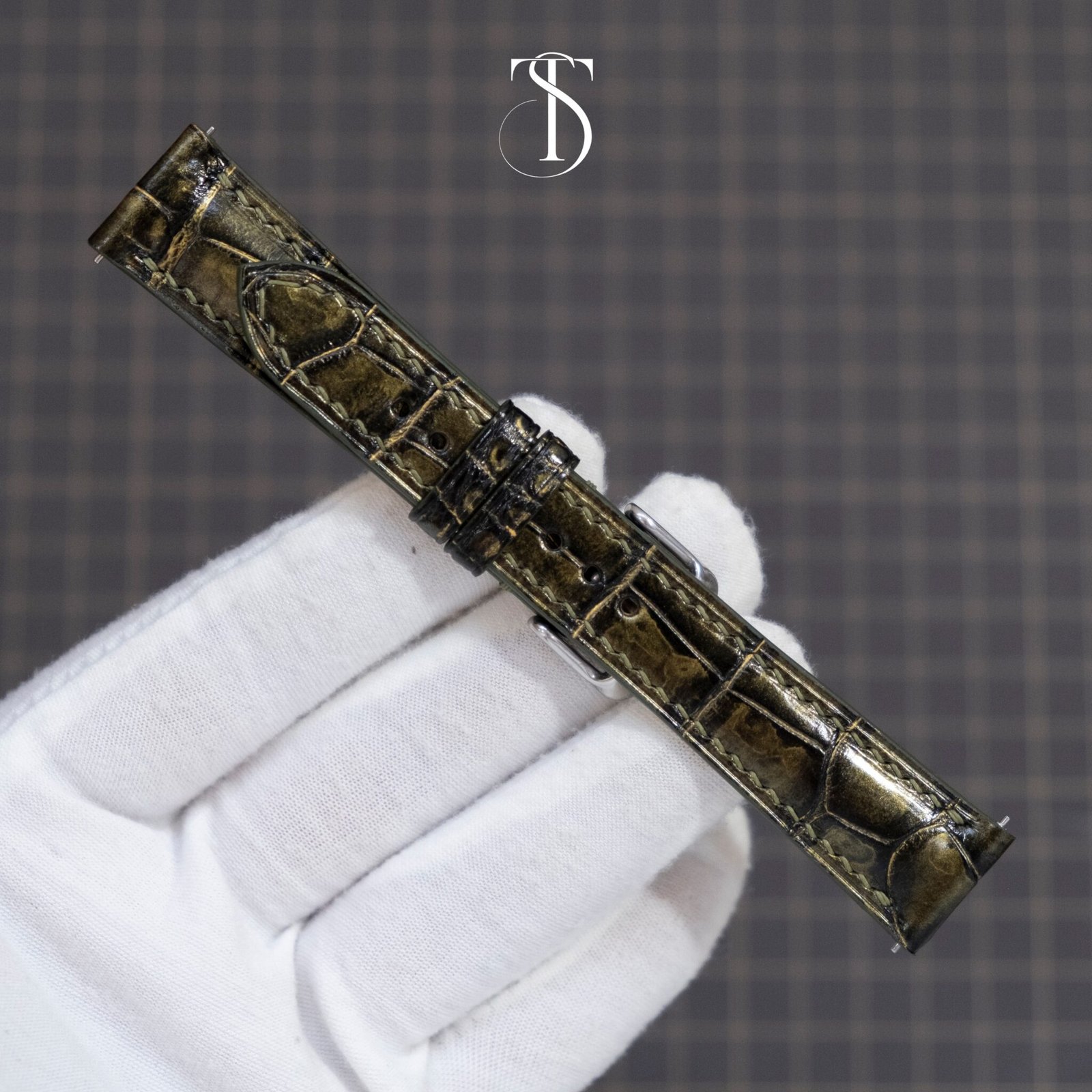 Olive Ocean Pearl Special Alligator Strap 4