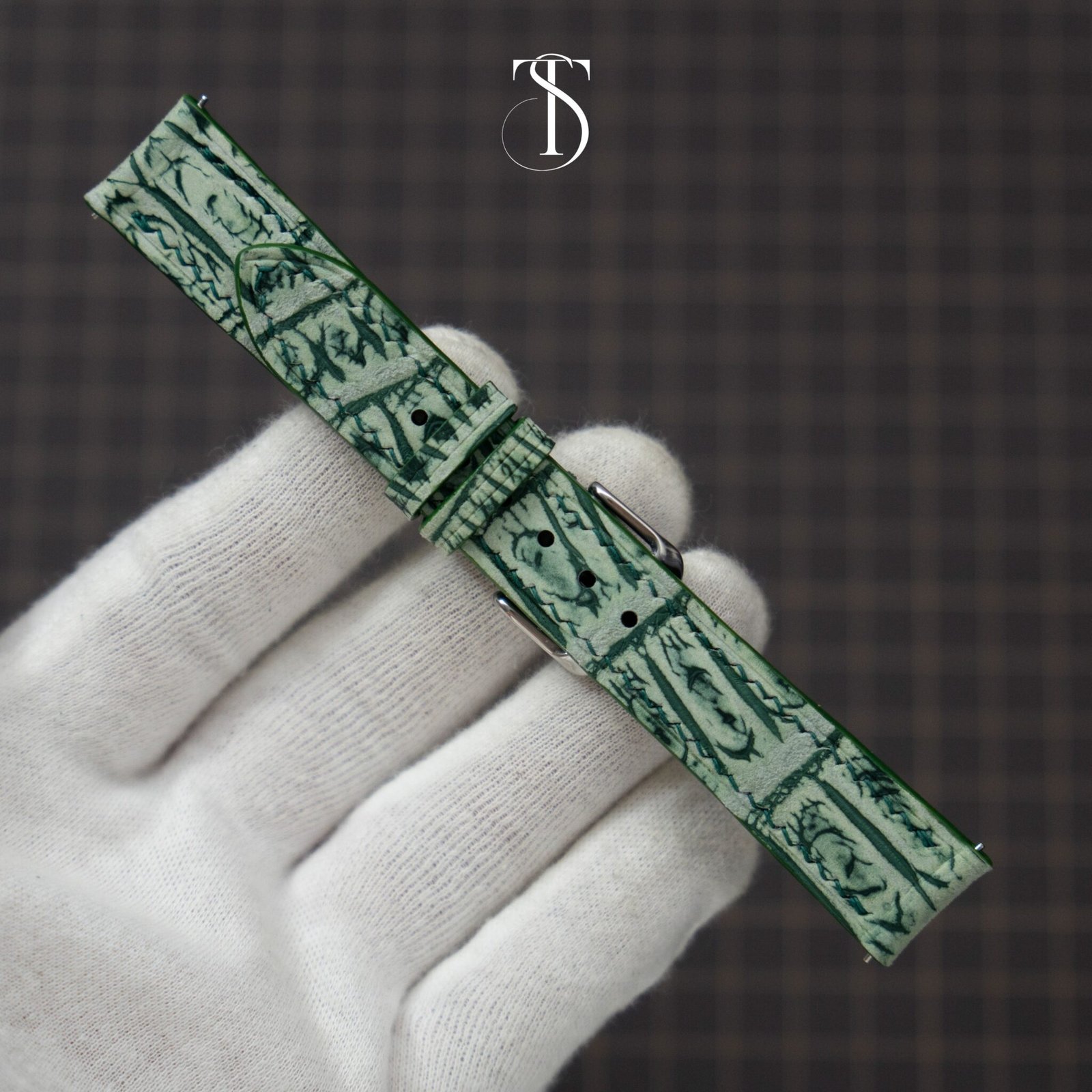 Pistachio Nubuck Alligator Strap 1