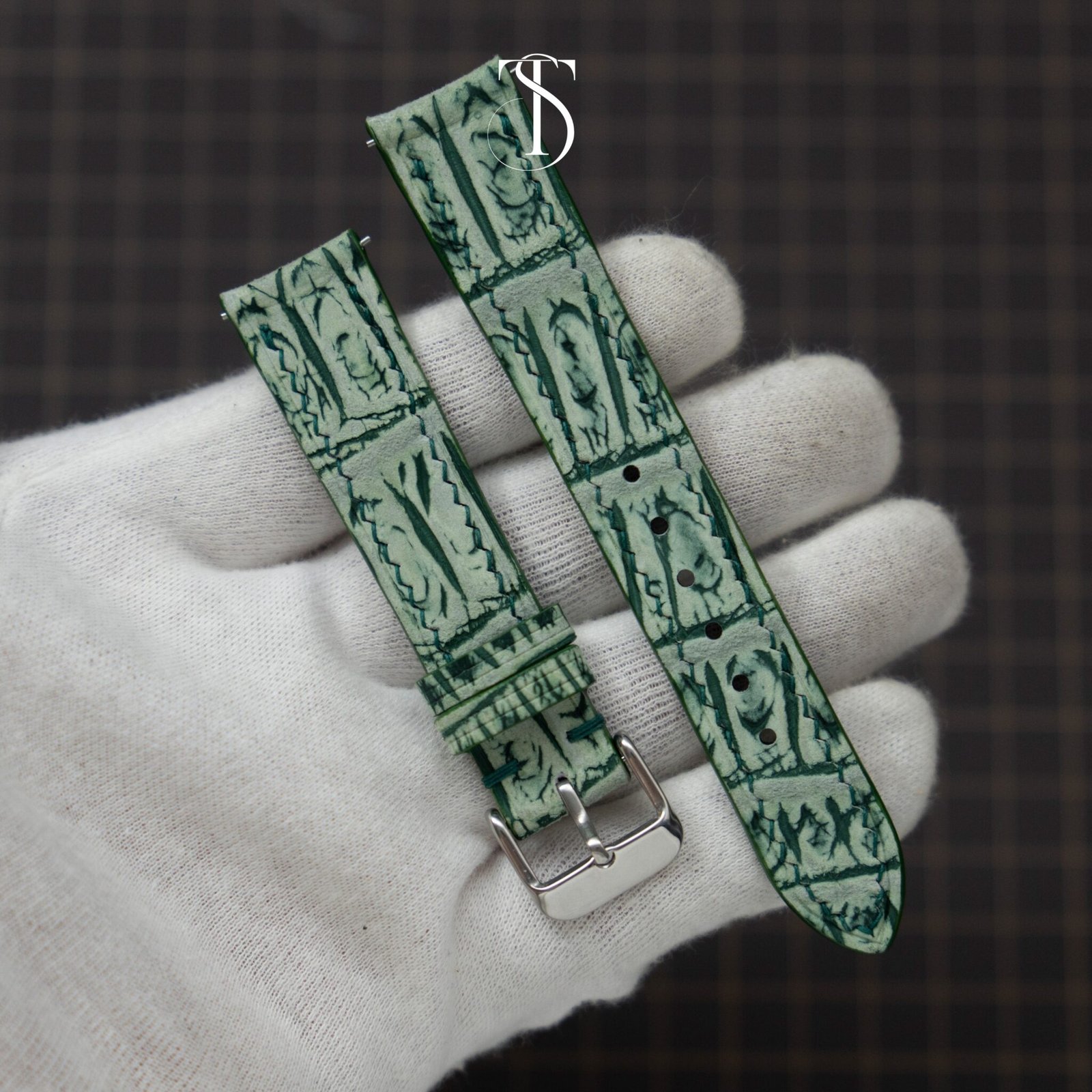 Pistachio Nubuck Alligator Strap (2)