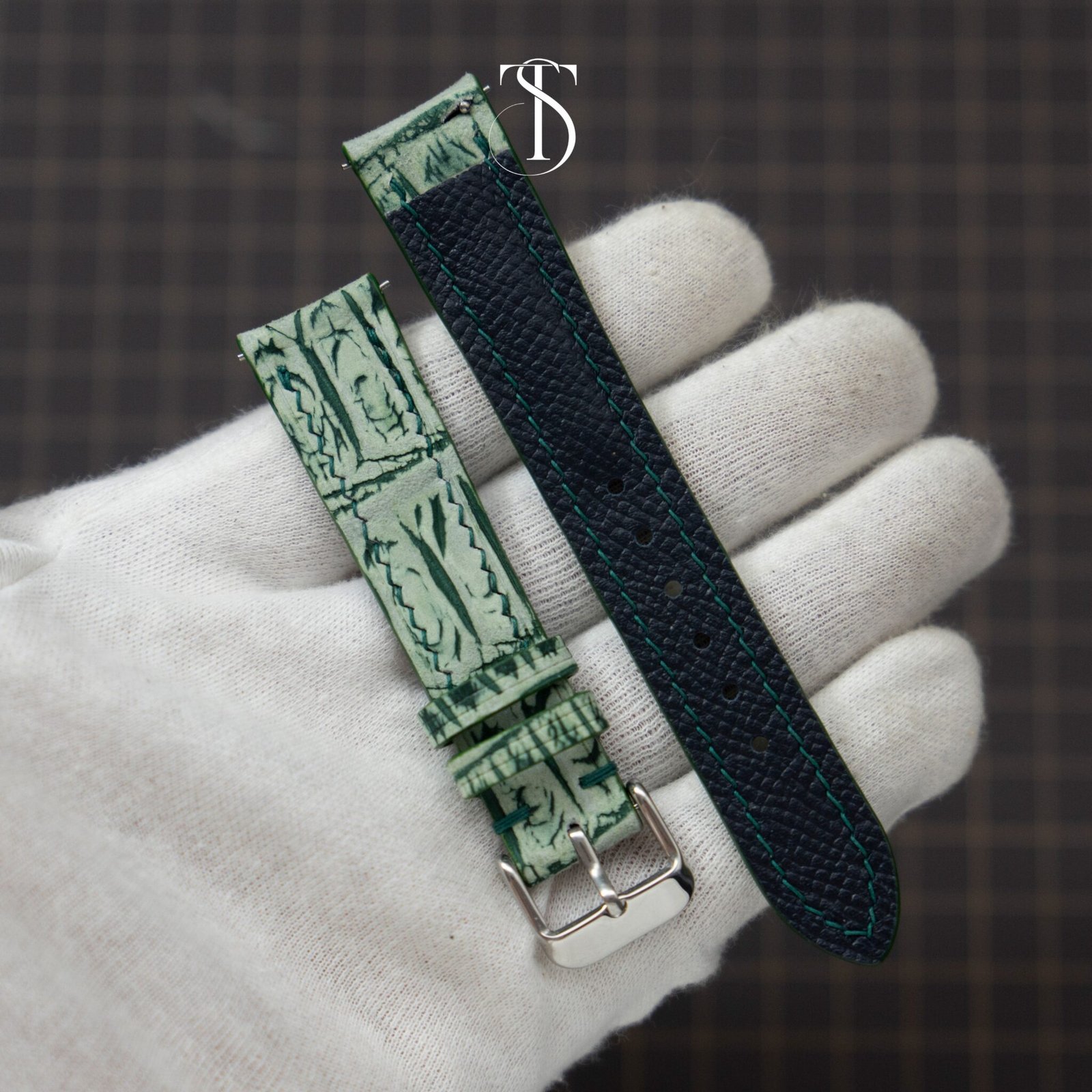 Pistachio Nubuck Alligator Strap 3